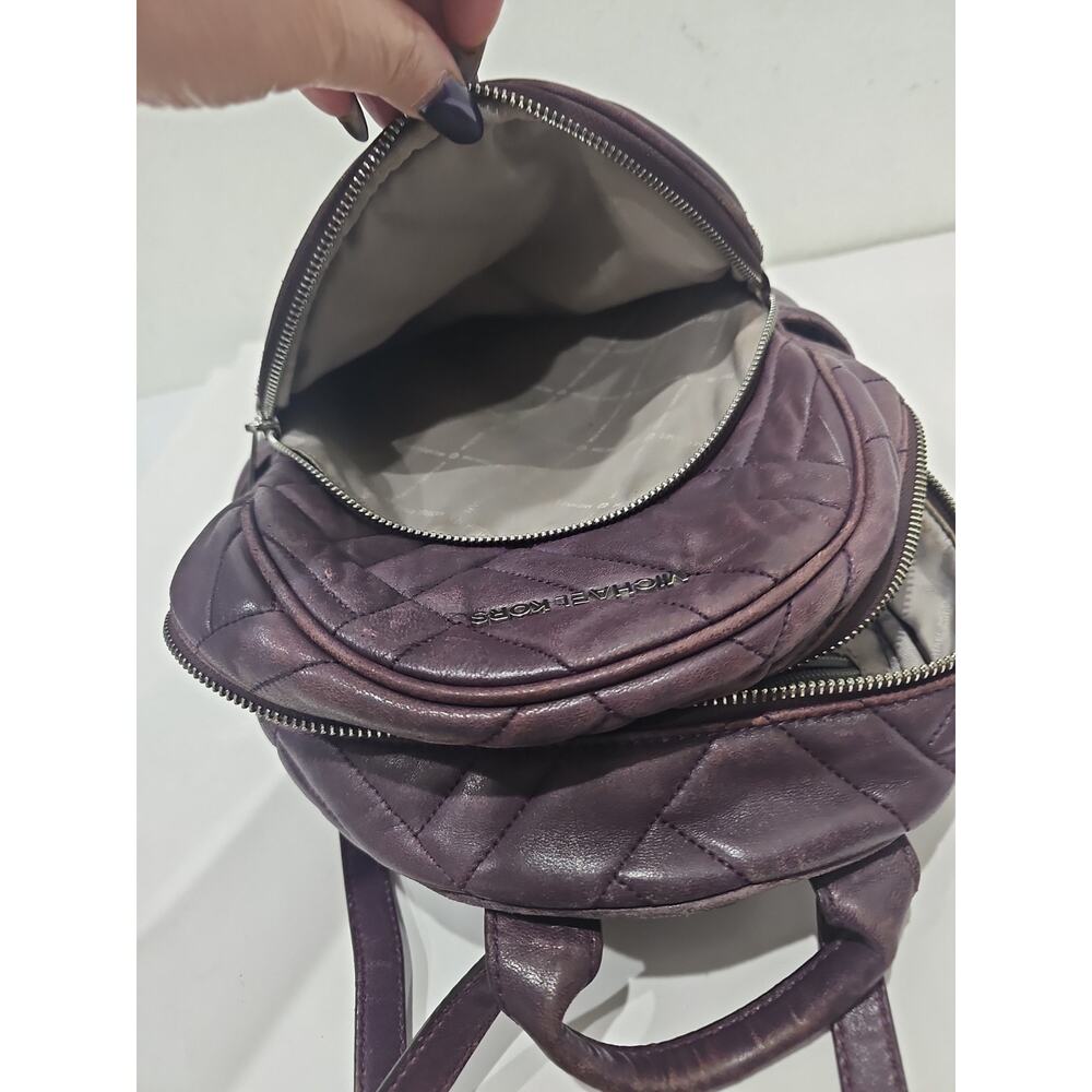 Michael Kors Abbey Medium Backpack in Plum / Purple is a stylish Soft Leather - Picture 15 of 16